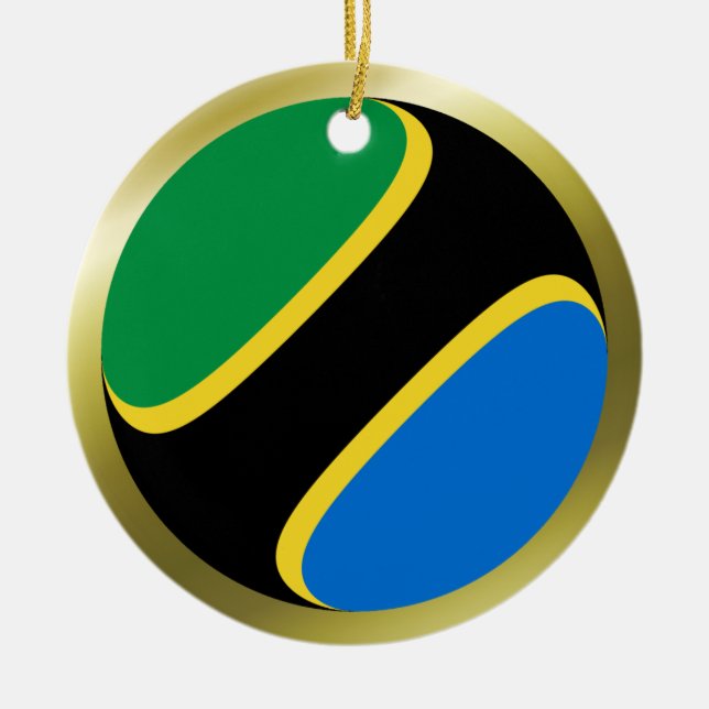 Tanzanias flaggprydnad julgransprydnad keramik (Framsidan)