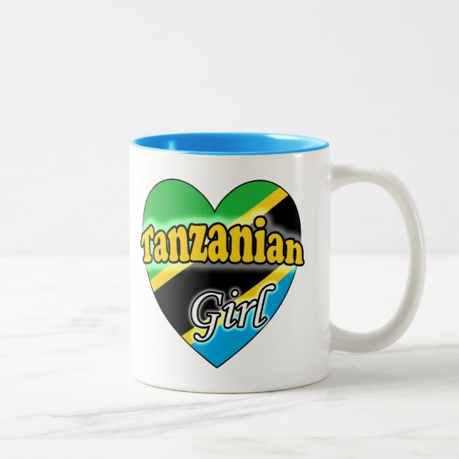 Tanzanisk flicka Två-Tonad mugg (Höger)