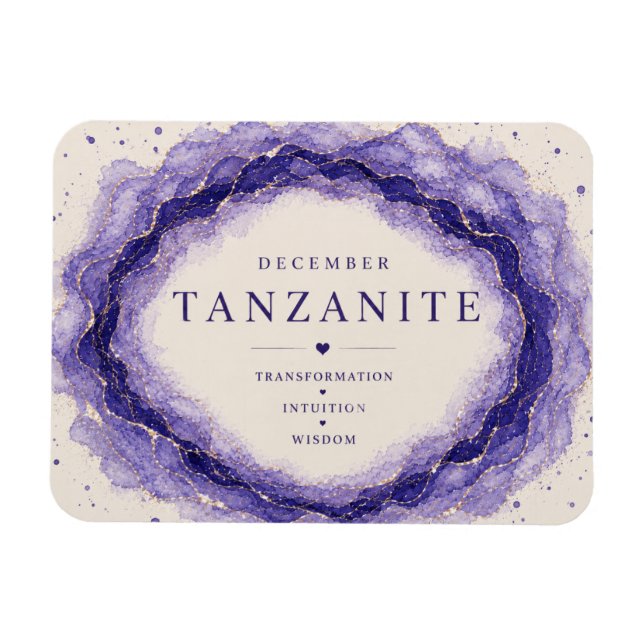 Tanzanit December Födelsesten Flexi Magnet (Horisontell)