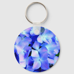 Tanzanite hydrangeas, blåblommor av lila magenta nyckelring