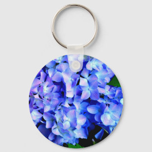 Tanzanite hydrangeas, blåblommor av lila magenta nyckelring
