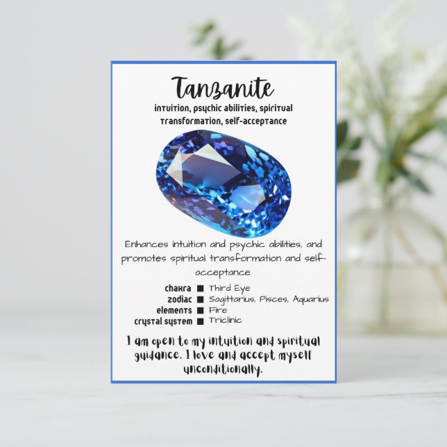 Tanzanitkristallkort Inbjudningar (Stående Fram)