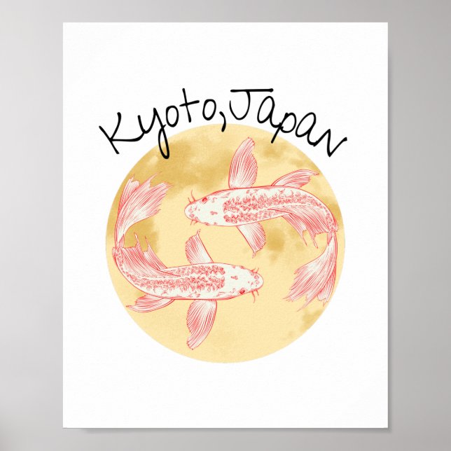 Tao Feng Shui Koi - Golden Earth - Kyoto, Japan Poster (Framsidan)