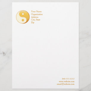 Taoism Symbol 8,5 tum x 11 tum Brevhuvud