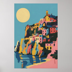 Taormina-affisch - Italiensk väggkonsttryck - Pres Poster