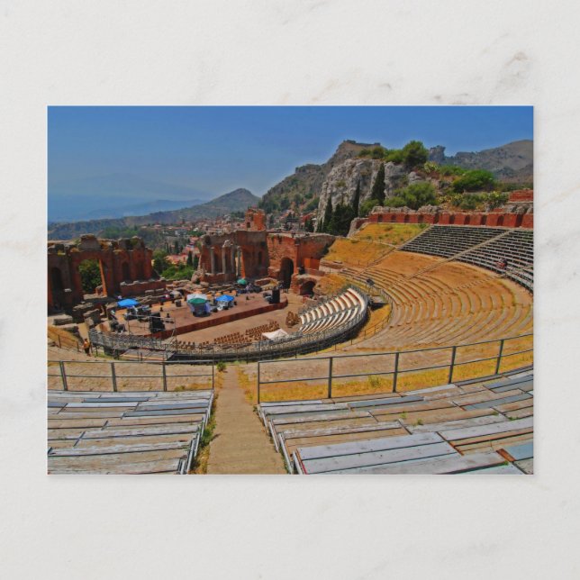 Taormina amphitheater 2 vykort (Framsida)