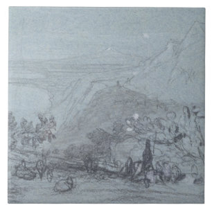 Taormina från "beskådar av Sicily" (krita & Kakelplatta
