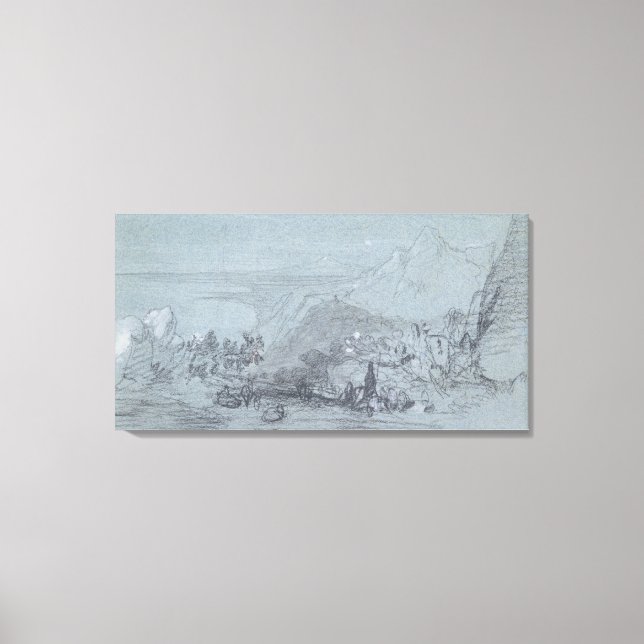 Taormina, från "Views of Sicily" (krita och gouach Canvastryck (Framsida)