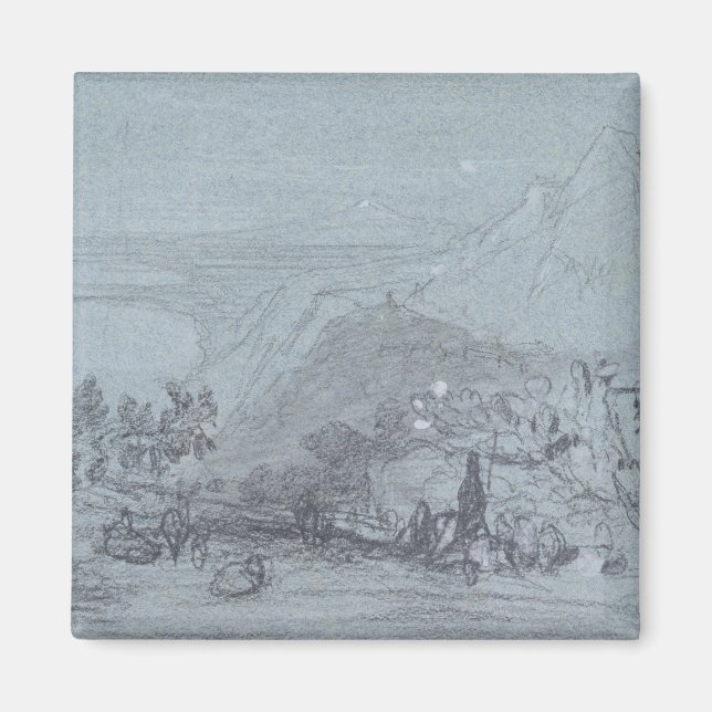 Taormina, från "Views of Sicily" (krita och gouach Magnet (Framsidan)