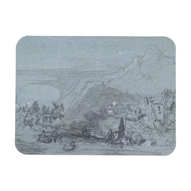 Taormina, från "Views of Sicily" (krita och gouach Magnet (Horisontell)