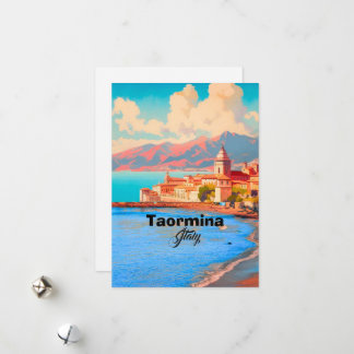 Taormina Italien Reseminneskort, Taormina Resa Kon Julkort