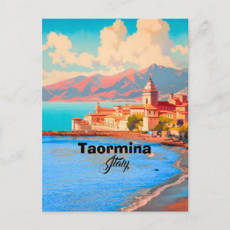 Taormina Italien Reseminneskort, Taormina Resa Kon Vykort