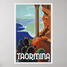 Taormina Italien - Vintage resor Poster