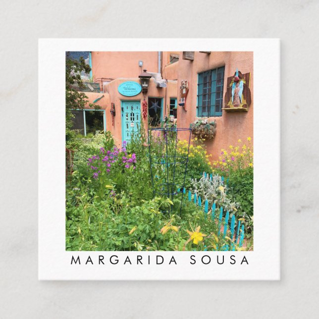 Taos Adobe Door Photo Travel Tourism Hospitality Fyrkantigt Visitkort (Framsida)