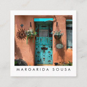 Taos Adobe Door Photo Travel Tourism Hospititity Fyrkantigt Visitkort