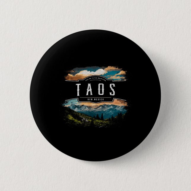 Taos Mountains New Mexico Vandring Utomhus Vintage Knapp (Framsida)