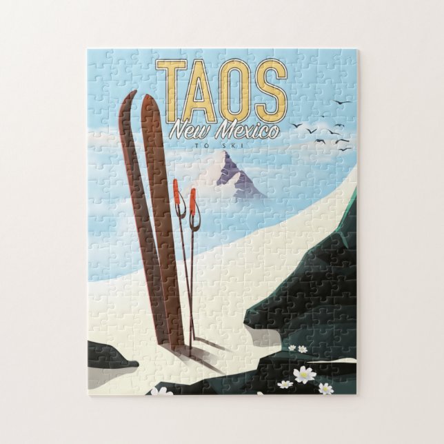 Taos New mexico ski poster Pussel (Vertikal)