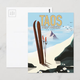 Taos New mexico ski poster Vykort