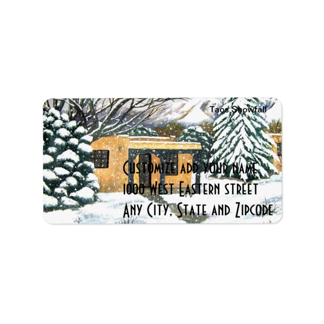 Taos, New mexico Snowfall Adressetikett (Framsidan)