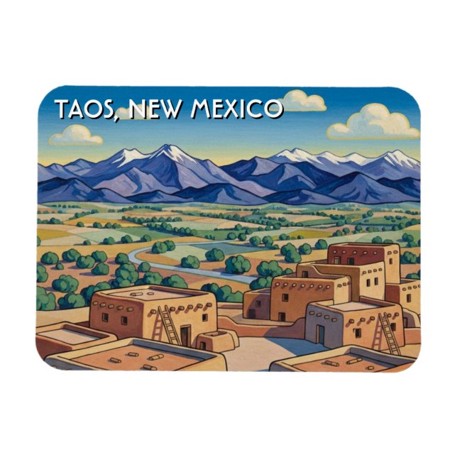 Taos New Mexico Travel Magnet (Horisontell)