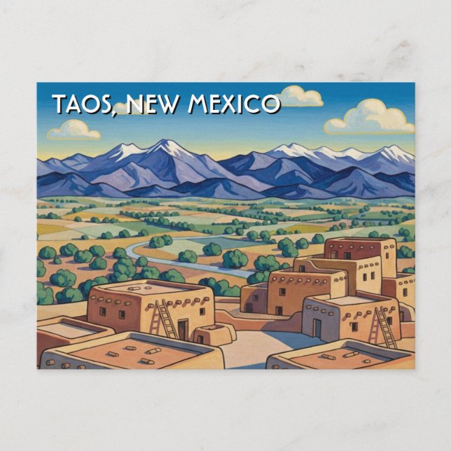 Taos New Mexico Travel Vykort (Framsida)