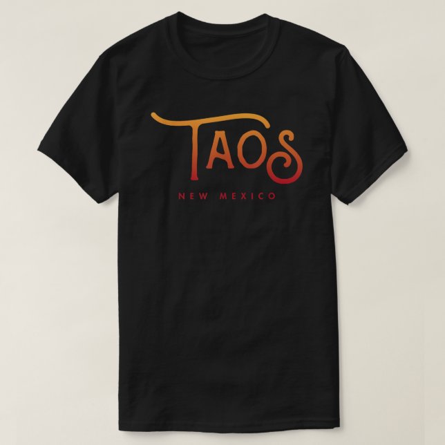 Taos New mexico Typografisk design T Shirt (Design framsida)