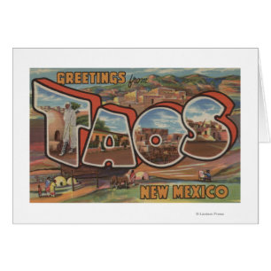Taos nytt MexicoLarge brev ScenesTaos, NM 2 Hälsningskort