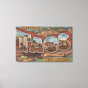 Taos nytt MexicoLarge brev ScenesTaos, NM Canvastryck