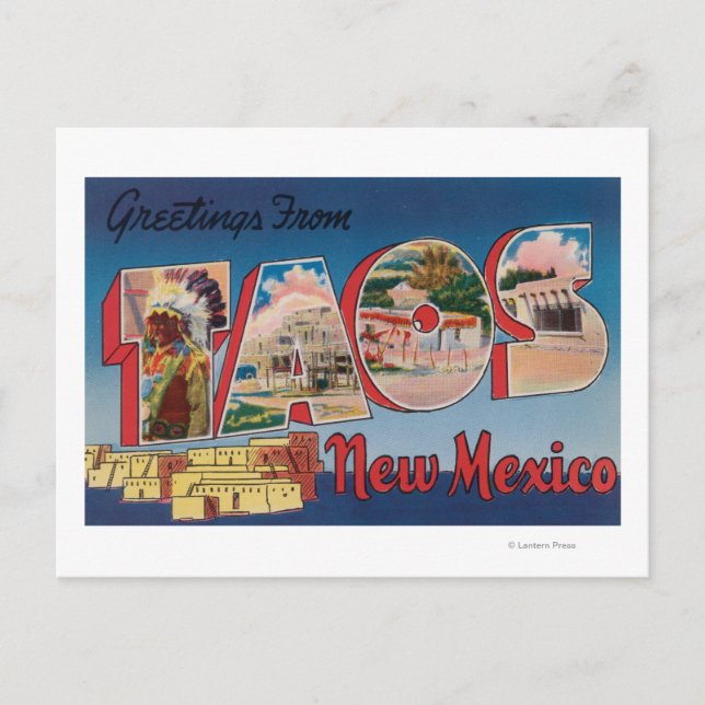 Taos nytt MexicoLarge brev ScenesTaos, NM Vykort (Framsida)