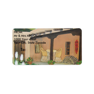 Taos Patio ~ liggande Adressetikett