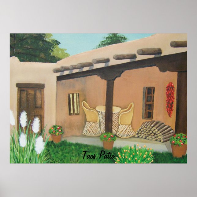 Taos Patio ~ liggande Poster (Framsidan)