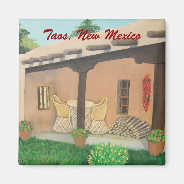 Taos Patio square Magnet (Framsidan)