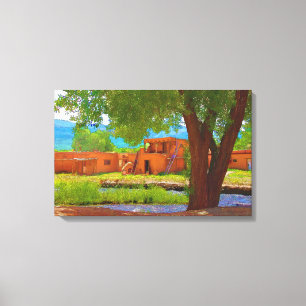 Taos Pueblo Canvastryck