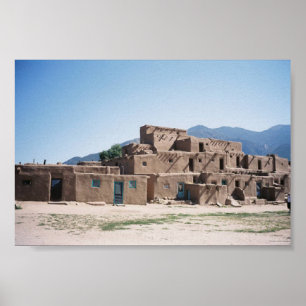 Taos Pueblo i nytt - mexico Poster