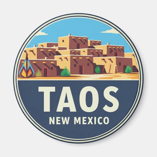 Taos Pueblo New mexico Magnet (Framsidan)