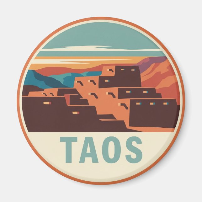 Taos Pueblo New mexico Magnet (Framsidan)