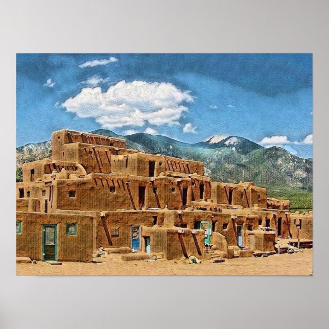 Taos Pueblo, New mexico Poster (Framsidan)