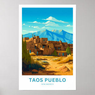Taos Pueblo New mexico Travel Skriv ut Poster