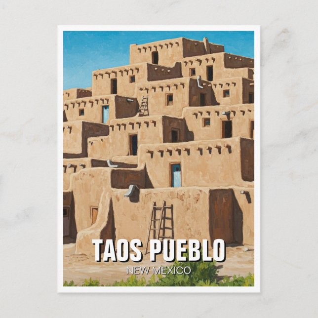 Taos Pueblo New mexico Vykort (Framsida)