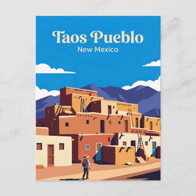 Taos Pueblo USA Vykort (Framsida)