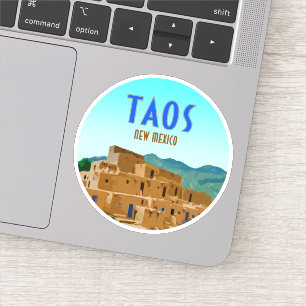 Taos Pueblos New mexico Vintage Klistermärken