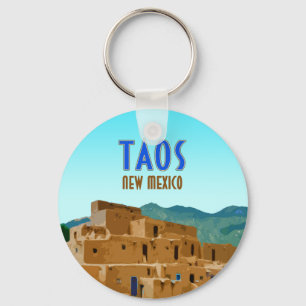 Taos Pueblos New mexico Vintage Nyckelring