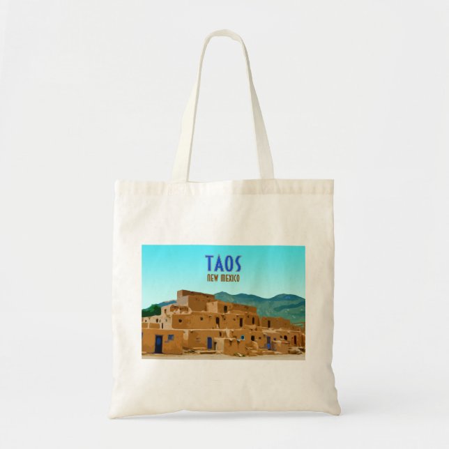 Taos Pueblos New mexico Vintage Tygkasse (Framsidan)