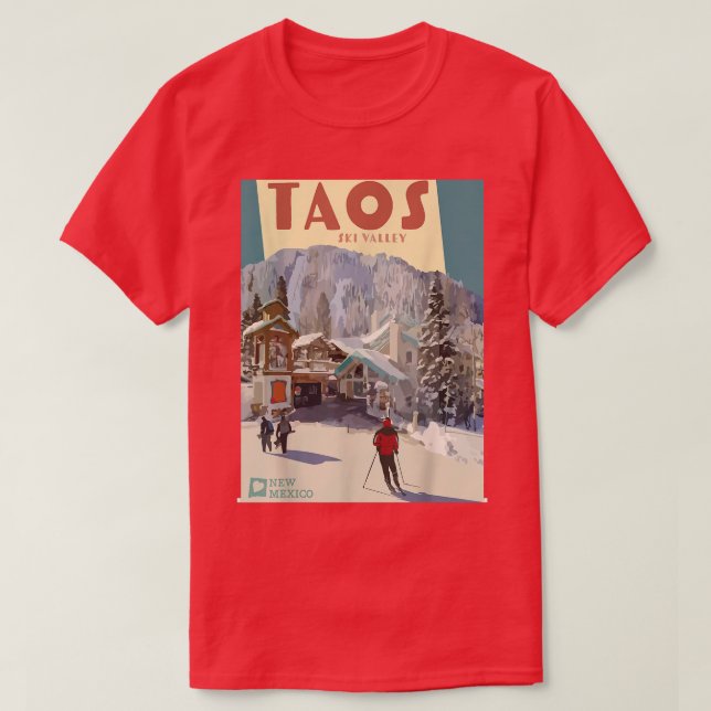Taos Ski Valley New Meico USA Travel Snö Skiing A T Shirt (Design framsida)