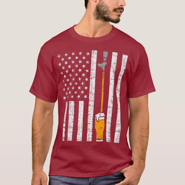 Tap Beers US Flagga utkast till utkast till Fars d T Shirt (Framsida)