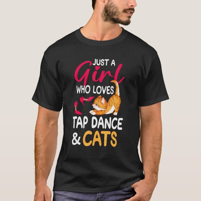 Tap Dance and Cats Cat Dam Tap Dancer T Shirt (Framsida)