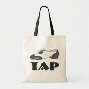 Tap Dance Black White Oxford Shoe Dancer Gift Bag Tygkasse