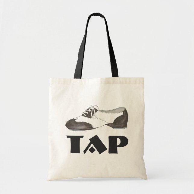 Tap Dance Black White Oxford Shoe Dancer Gift Bag Tygkasse (Framsidan)