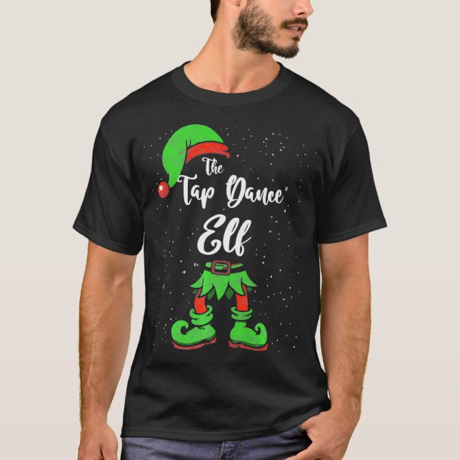 Tap Dance Elf Matching Family jul Pajama Cos T Shirt (Framsida)