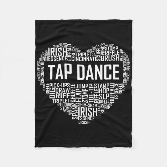 Tap Dance Heart Älskare Gift Tap Dancer Gifts Danc Fleecefilt (Framsidan)